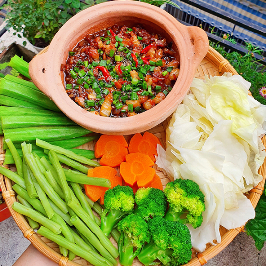 rau luộc kho quẹt